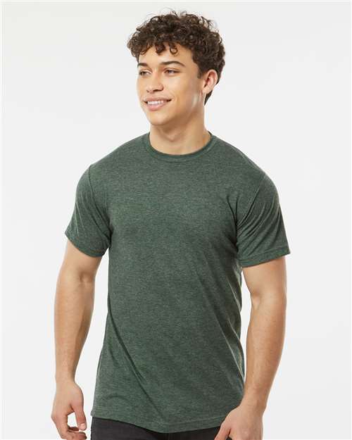 Tultex Unisex Poly - Rich T-Shirt - Heather Hunter - Tultex 241 Heather Hunter XS Short Sleeve T-Shirts