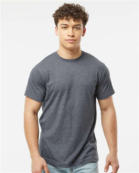 Tultex Unisex Poly - Rich T-Shirt - Heather Navy - Tultex 241 Heather Navy XS Short Sleeve T-Shirts