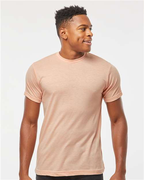 Tultex Unisex Poly - Rich T-Shirt - Heather Peach - Tultex 241 Heather Peach XS Short Sleeve T-Shirts
