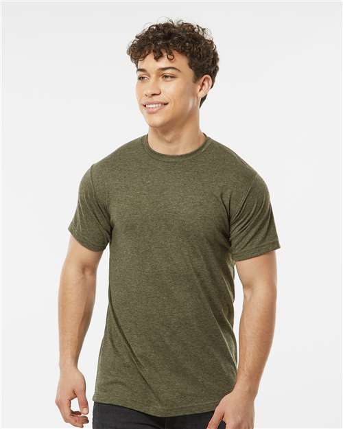 Tultex Unisex Poly - Rich T-Shirt - Tultex 241 Heather Military Green XS Short Sleeve T-Shirts