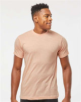 Tultex Unisex Poly - Rich T-Shirt - Tultex 241 Heather Peach XS Short Sleeve T-Shirts