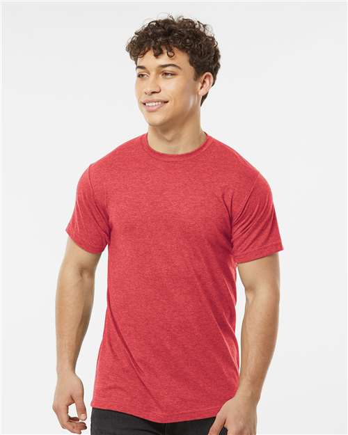 Tultex Unisex Poly - Rich T-Shirt - Tultex 241 Heather Red XS Short Sleeve T-Shirts