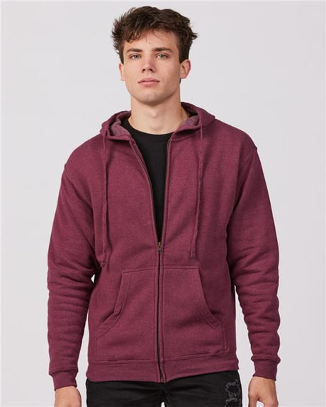 Tultex Unisex Premium Fleece Full - Zip Hooded Sweatshirt - Tultex 581 Black Heather S Zip Hoodies