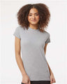 Tultex Women's Fine Jersey Slim Fit T-Shirt - Heather Grey - Tultex 213 Heather Grey XS Short Sleeve T-Shirts