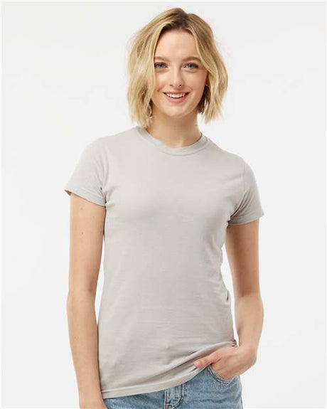 Tultex Women's Fine Jersey Slim Fit T-Shirt - Silver - Tultex 213 Silver XS Short Sleeve T-Shirts
