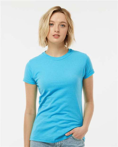 Tultex Women's Fine Jersey Slim Fit T-Shirt - Tultex 213 Aqua XS Short Sleeve T-Shirts