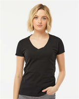 Tultex Women's Fine Jersey V - Neck T-Shirt - Tultex 214 Black XS Short Sleeve T-Shirts