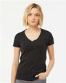 Tultex Women's Fine Jersey V - Neck T-Shirt - Tultex 214 Black XS Short Sleeve T-Shirts