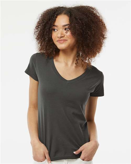 Tultex Women's Fine Jersey V - Neck T-Shirt - Tultex 214 Charcoal XS Short Sleeve T-Shirts