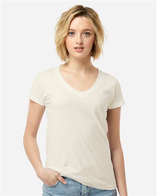 Tultex Women's Fine Jersey V - Neck T-Shirt - Tultex 214 Natural XS Short Sleeve T-Shirts