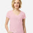 Tultex Women's Fine Jersey V - Neck T-Shirt - Tultex 214 Pink XS Short Sleeve T-Shirts