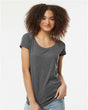 Tultex Women's Poly - Rich Scoop Neck T-Shirt - Tultex 243 Heather Charcoal XS Short Sleeve T-Shirts