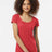 Tultex Women's Poly - Rich Scoop Neck T-Shirt - Tultex 243 Heather Red XS Short Sleeve T-Shirts