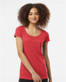 Tultex Women's Poly - Rich Scoop Neck T-Shirt - Tultex 243 Heather Red XS Short Sleeve T-Shirts