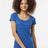 Tultex Women's Poly - Rich Scoop Neck T-Shirt - Tultex 243 Heather Royal XS Short Sleeve T-Shirts