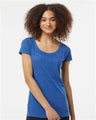 Tultex Women's Poly - Rich Scoop Neck T-Shirt - Tultex 243 Heather Royal XS Short Sleeve T-Shirts