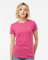 Tultex Women's Poly - Rich T-Shirt - Tultex 240 Heather Fuchsia XS Short Sleeve T-Shirts