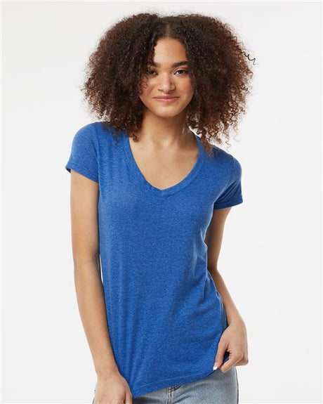 Tultex Women's Poly - Rich V - Neck T-Shirt - Tultex 244 Black XS Short Sleeve T-Shirts