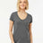 Tultex Women's Poly - Rich V - Neck T-Shirt - Tultex 244 Heather Charcoal XS Short Sleeve T-Shirts
