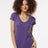 Tultex Women's Poly - Rich V - Neck T-Shirt - Tultex 244 Heather Purple XS Short Sleeve T-Shirts