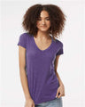 Tultex Women's Poly - Rich V - Neck T-Shirt - Tultex 244 Heather Purple XS Short Sleeve T-Shirts