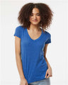 Tultex Women's Poly - Rich V - Neck T-Shirt - Tultex 244 Heather Royal XS Short Sleeve T-Shirts