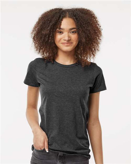 Tultex Women's Premium Cotton Blend T-Shirt - Tultex 542 Black Heather XS Short Sleeve T-Shirts
