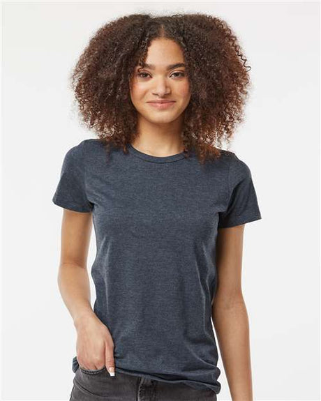 Tultex Women's Premium Cotton Blend T-Shirt - Tultex 542 Navy Heather XS Short Sleeve T-Shirts