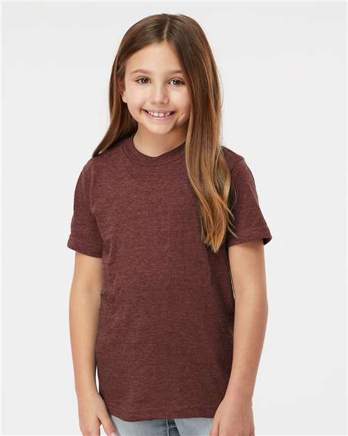 Tultex Youth Fine Jersey T-Shirt - Heather Burgundy - Tultex 235 Heather Burgundy XS Short Sleeve T-Shirts