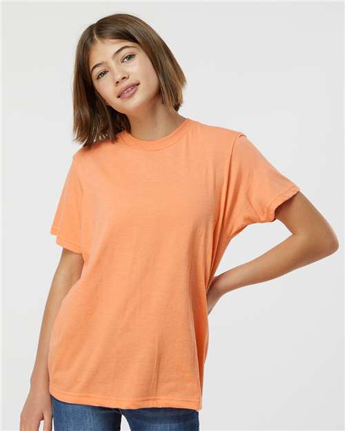 Tultex Youth Fine Jersey T-Shirt - Heather Cantaloupe - Tultex 235 Heather Cantaloupe XS Short Sleeve T-Shirts