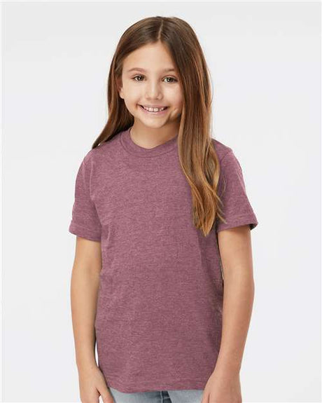 Tultex Youth Fine Jersey T-Shirt - Heather Cassis - Tultex 235 Heather Cassis XS Short Sleeve T-Shirts