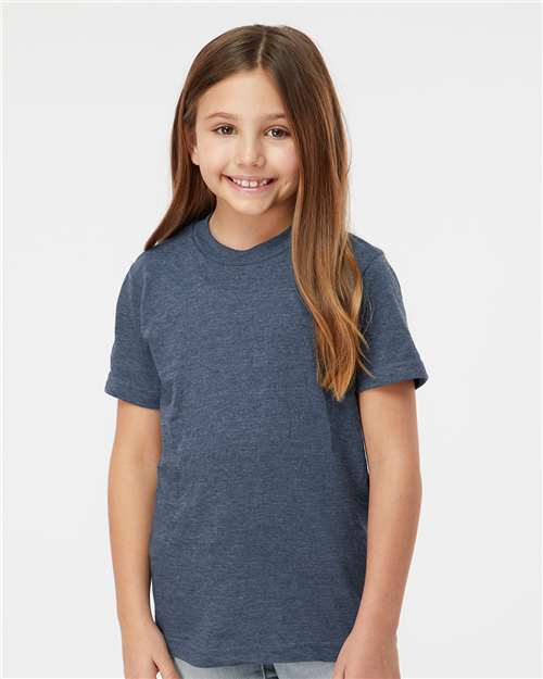Tultex Youth Fine Jersey T-Shirt - Heather Denim - Tultex 235 Heather Denim XS Short Sleeve T-Shirts