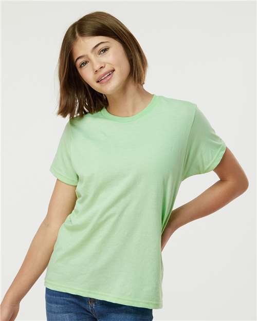 Tultex Youth Fine Jersey T-Shirt - Heather Neo Mint - Tultex 235 Heather Neo Mint XS Short Sleeve T-Shirts