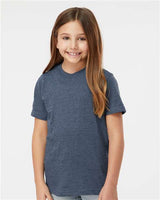 Tultex Youth Fine Jersey T-Shirt - Tultex 235 Heather Denim XS Short Sleeve T-Shirts