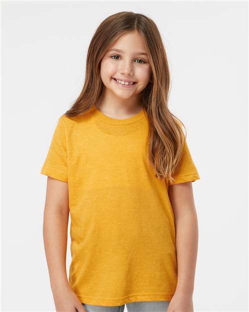 Tultex Youth Fine Jersey T-Shirt - Tultex 235 Heather Mellow Yellow XS Short Sleeve T-Shirts