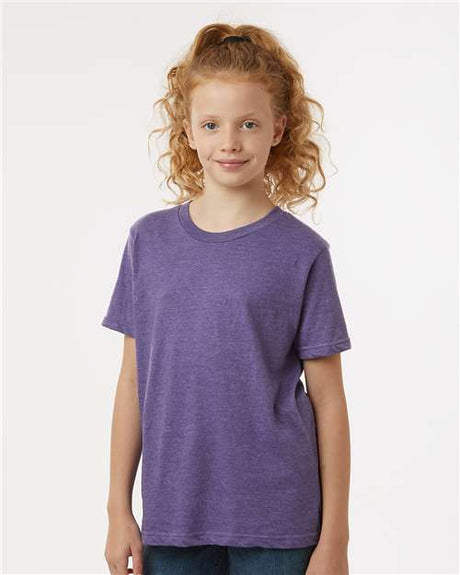 Tultex Youth Fine Jersey T-Shirt - Tultex 235 Heather Purple XS Short Sleeve T-Shirts