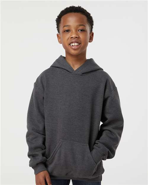 Tultex Youth Hooded Sweatshirt - Tultex 320Y Heather Charcoal XS Sweatshirts
