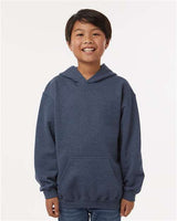 Tultex Youth Hooded Sweatshirt - Tultex 320Y Heather Denim XS Sweatshirts