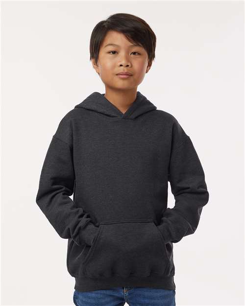 Tultex Youth Hooded Sweatshirt - Tultex 320Y Heather Graphite XS Sweatshirts