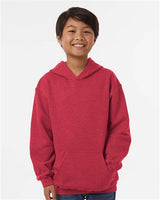 Tultex Youth Hooded Sweatshirt - Tultex 320Y Heather Red XS Sweatshirts