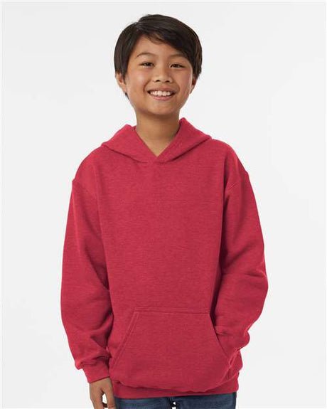 Tultex Youth Hooded Sweatshirt - Tultex 320Y Heather Red XS Sweatshirts