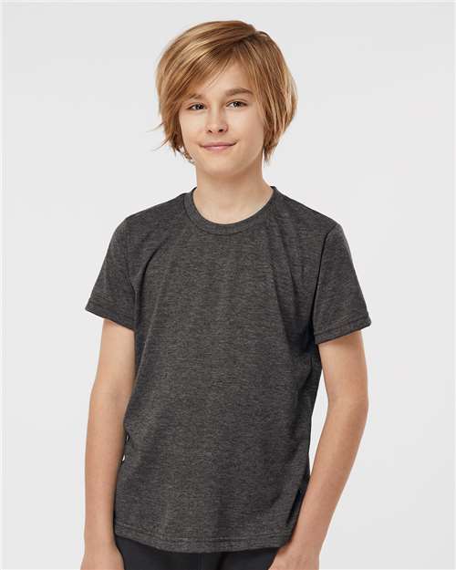 Tultex Youth Poly - Rich T-Shirt - Tultex 265 Heather Graphite XS Short Sleeve T-Shirts