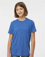 Tultex Youth Poly - Rich T-Shirt - Tultex 265 Heather Royal XS Short Sleeve T-Shirts
