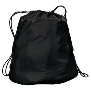 Two - Tone Cinch Pack Black Drawstring Bags