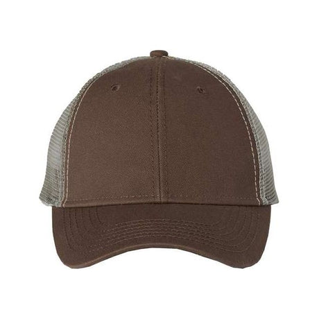 Valucap Bio - Washed Trucker Cap - Valucap AH80 Brown/ Khaki Adjustable Hats