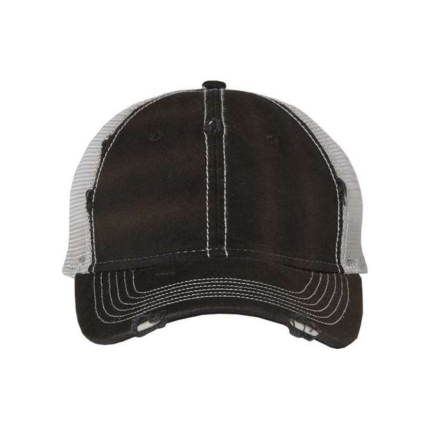 Valucap Bounty Dirty - Washed Mesh - Back Cap - Valucap 3150 Black/ Silver Adjustable Trucker Caps