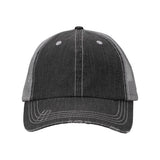 Valucap Contrast Stitch Cap - Valucap VC990 Black/ Grey Adjustable Hats