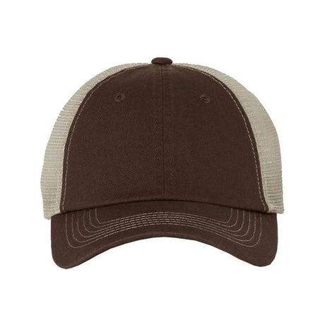 Valucap Contrast - Stitch Mesh - Back Cap - Valucap 3100 Brown/ Stone Adjustable Hats