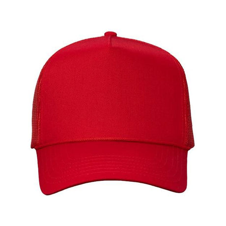 Valucap Five - Panel Trucker Cap - Valucap 8804H Red Adjustable Hats
