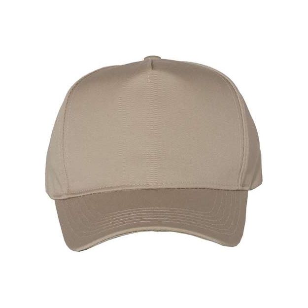 Valucap Five - Panel Twill Cap - Valucap 8869 Khaki Adjustable Hats